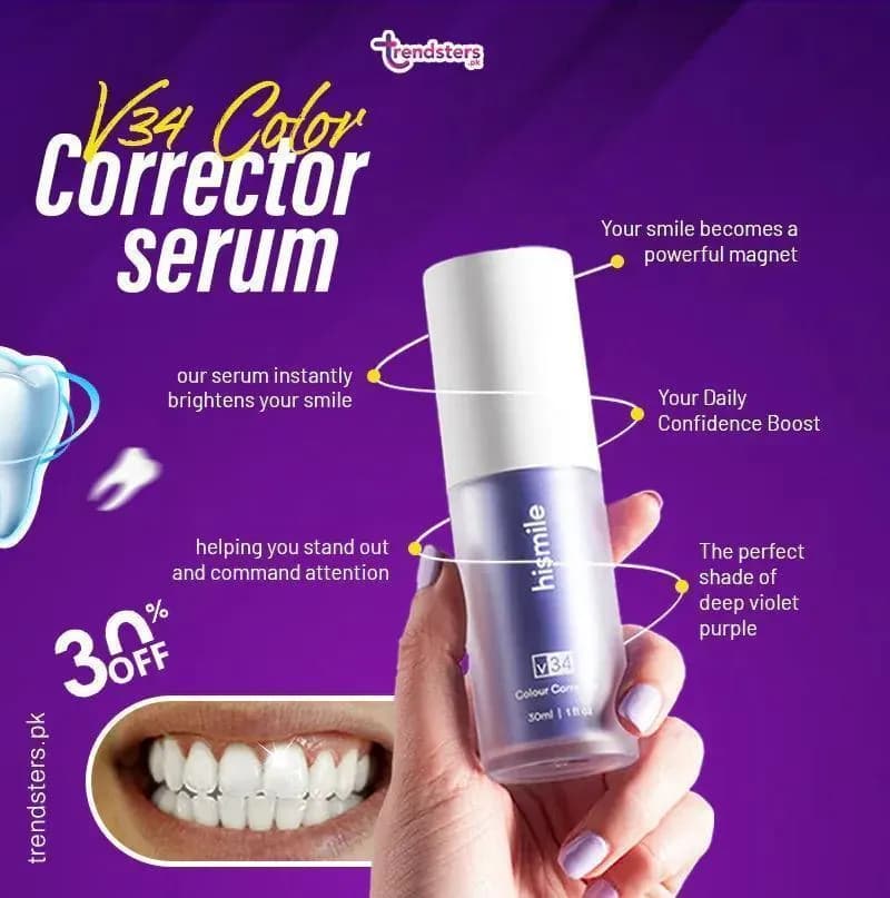 V34 Colour Corrector Serum Instant Violet Whitening Serum