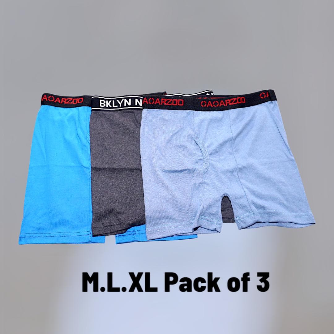 Men Cotton Blend Boxers Multicolor M L XL Pack of 3