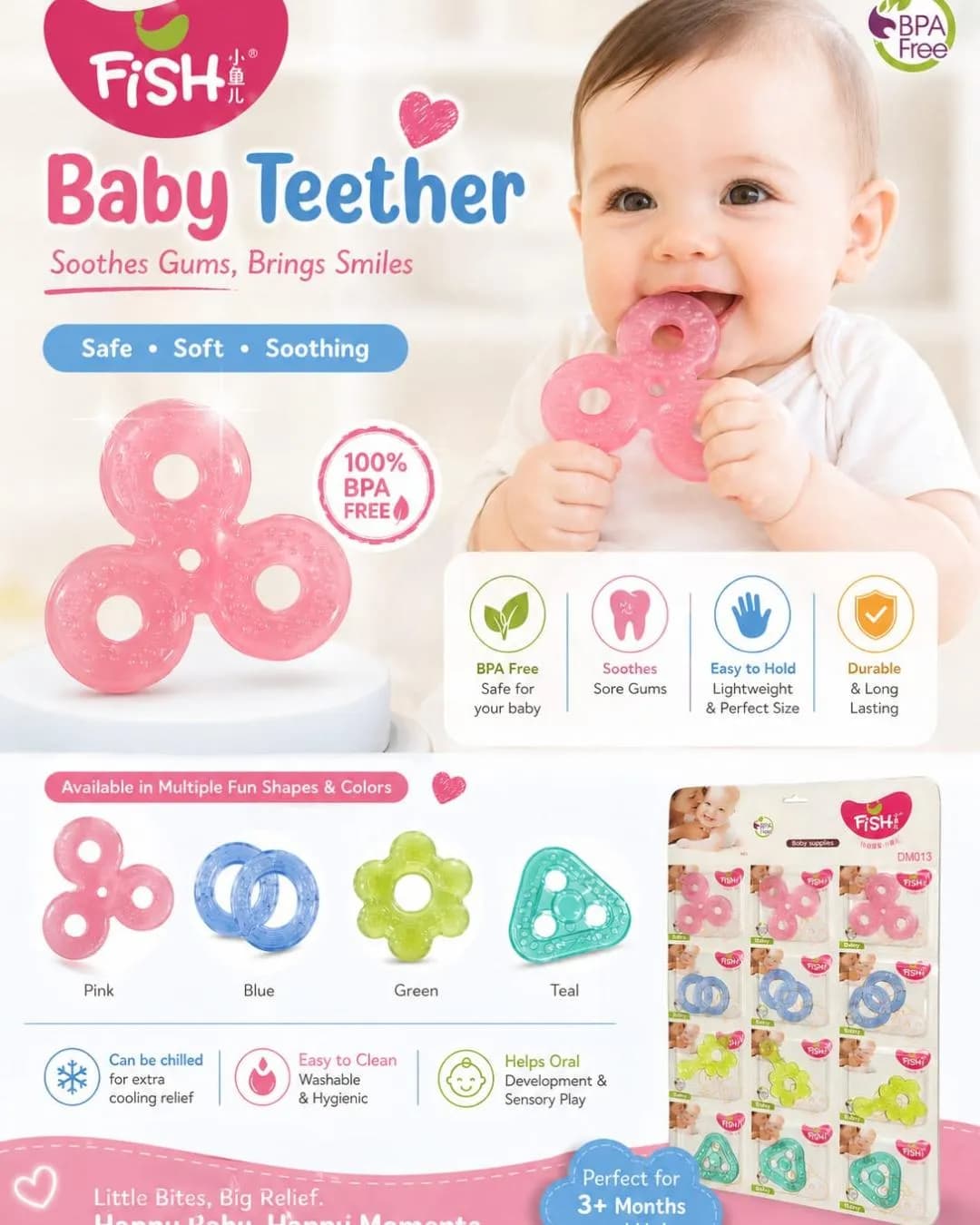 Baby Teethie Silicone Sensory Toy for 3M+