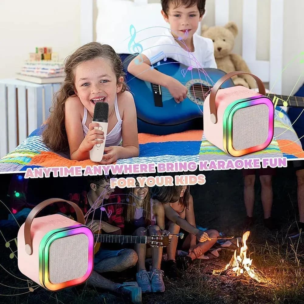 Wireless Karaoke Speaker with RGB Lights for Kids