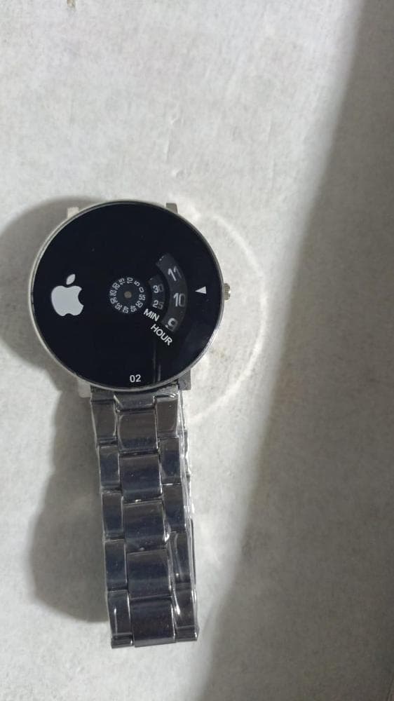 Men's Stainless Steel Watch Black Dial Quartz Movement