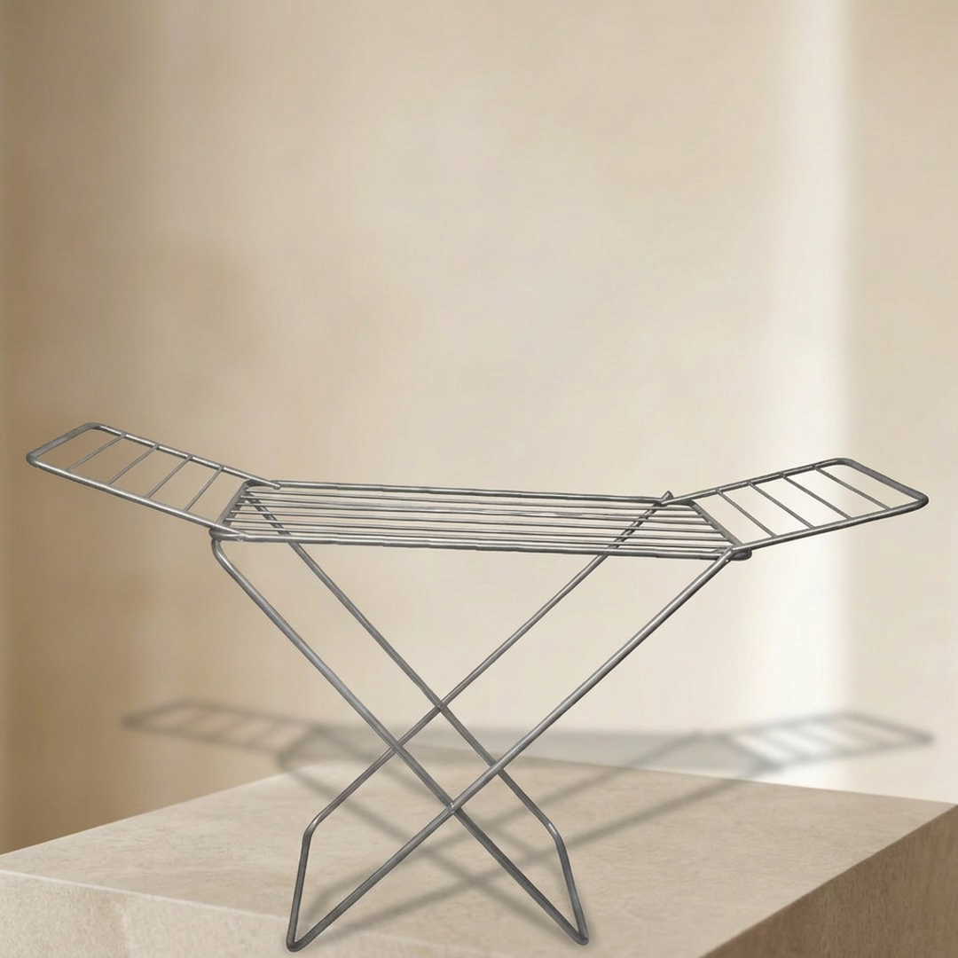 Foldable Stainless Steel Drying Rack Silver 68"