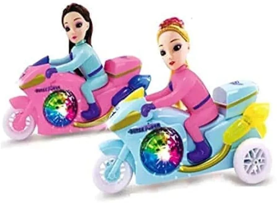 Kids Motorbike Toy with Lights & Music Pink Blue