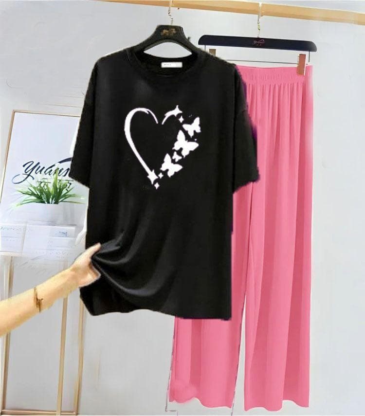 Printed Cotton Jersey Night Suit for Women