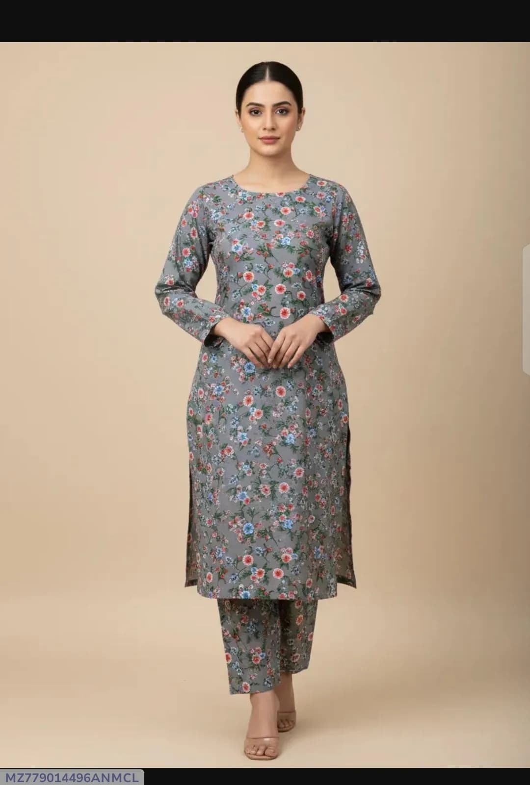 2 Pcs Women's Unstitched 3-D Block Printed Suit