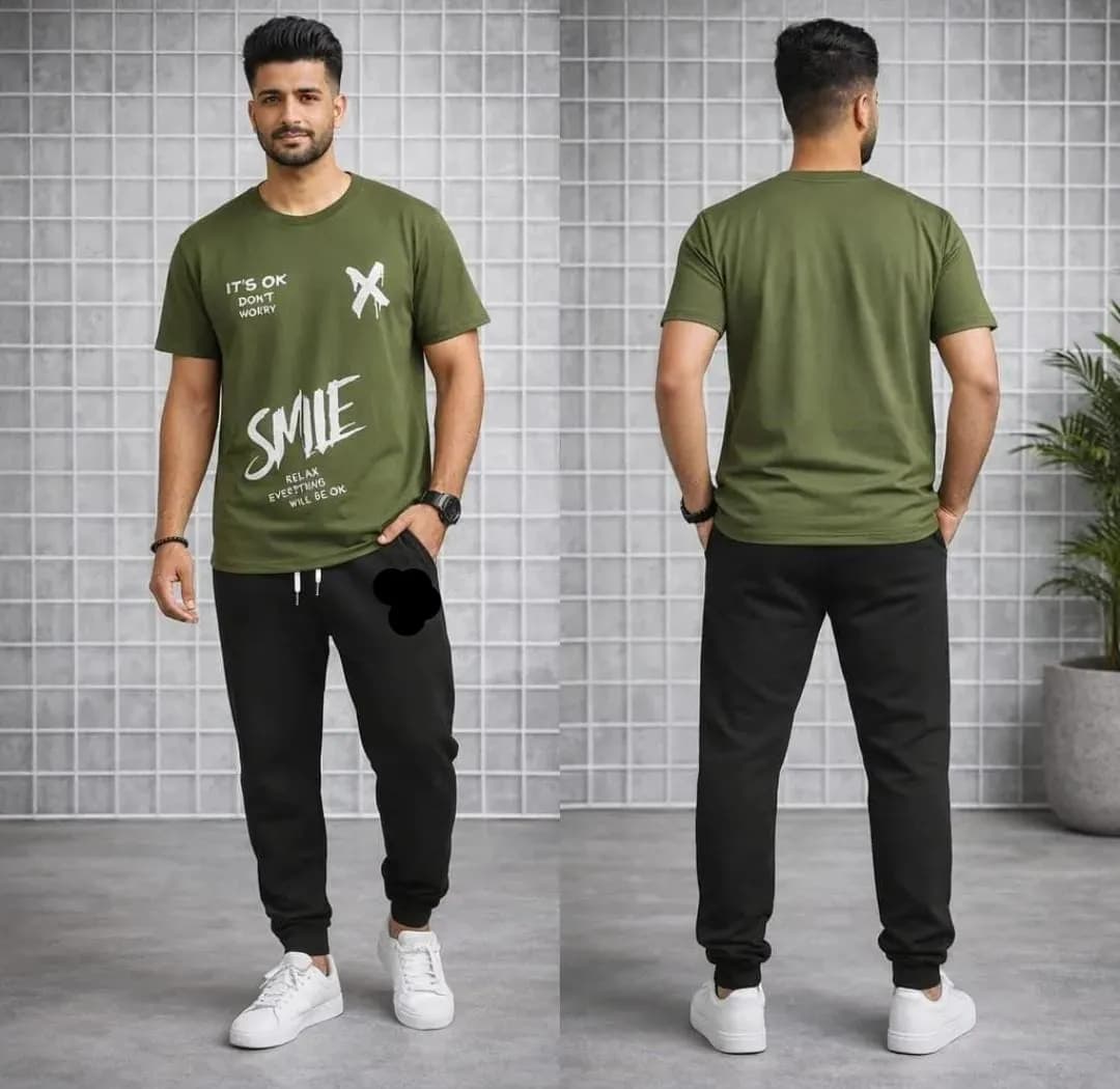 Green Printed Track Suit for Men Women Micro Interlock