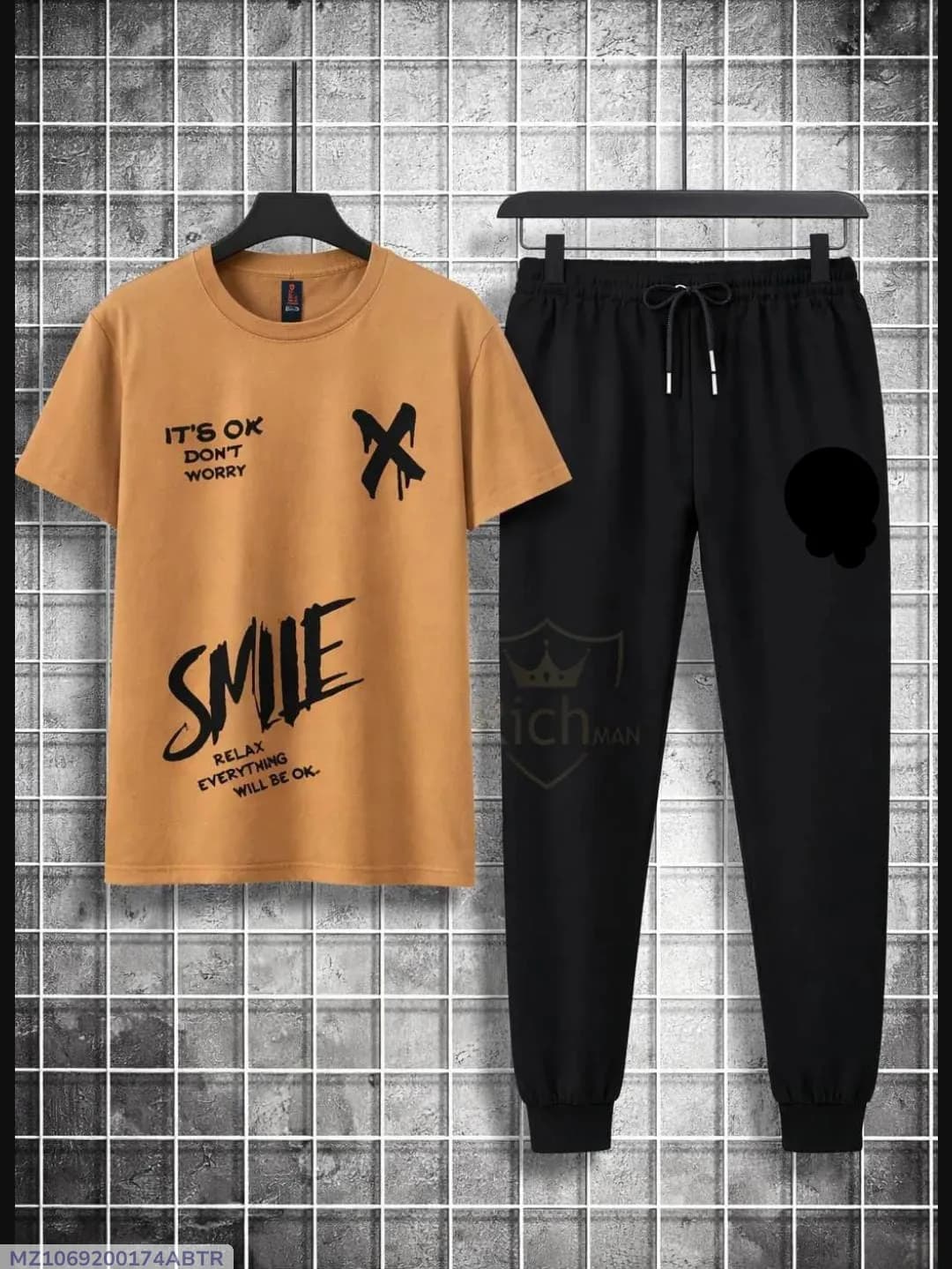 Mustard Printed Track Suit for Men Micro Interlock