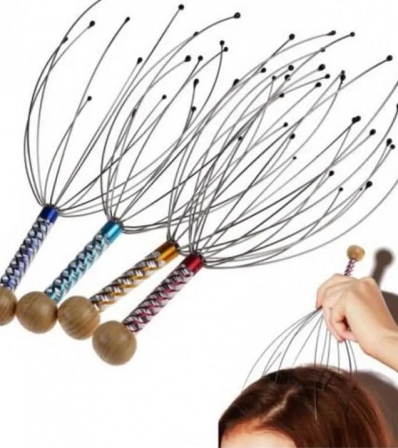 Stainless Steel Scalp Massager with Acupressure Stimulation