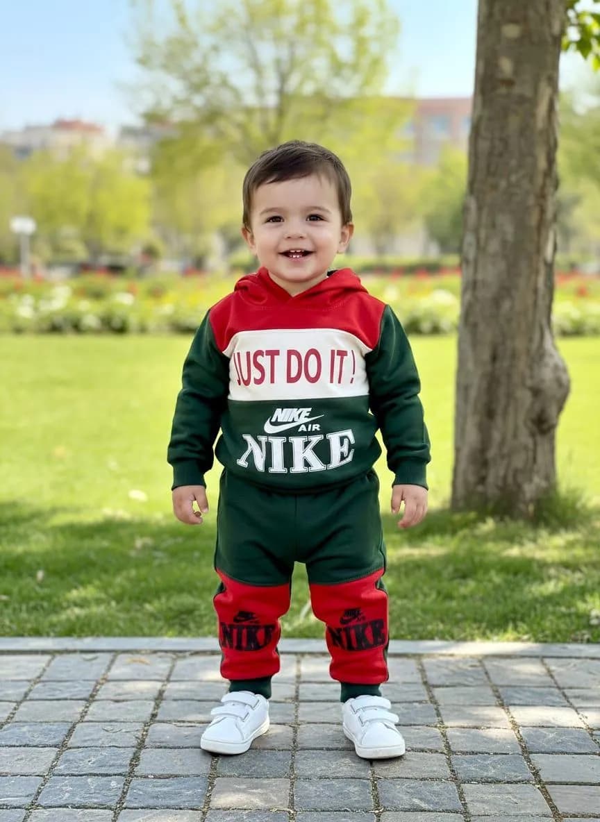 Boy's Fleece Printed 2-Piece Suit Multicolor 1-2Yrs