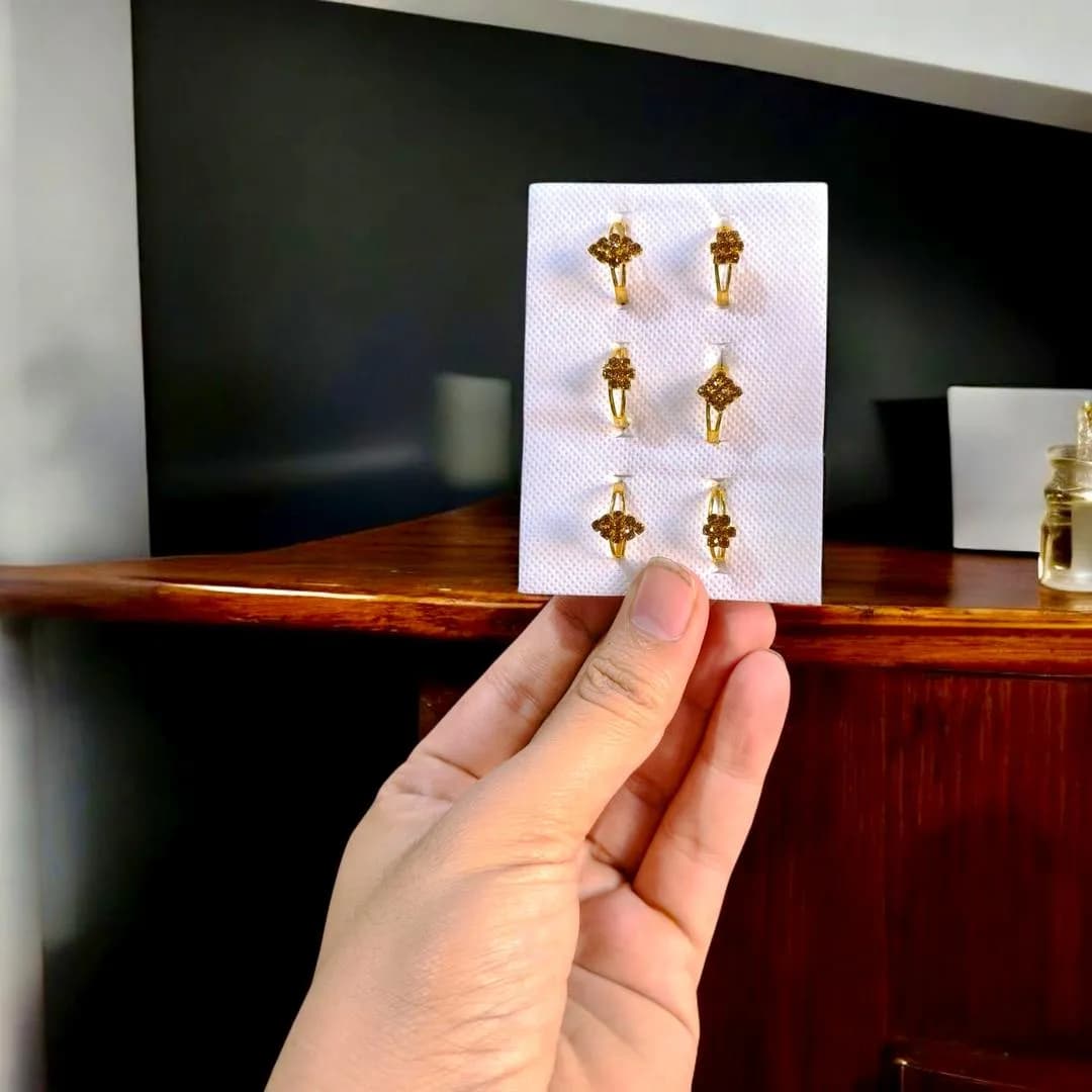 Golden Crystal Rings for Girls 1-10 Years Adjustable