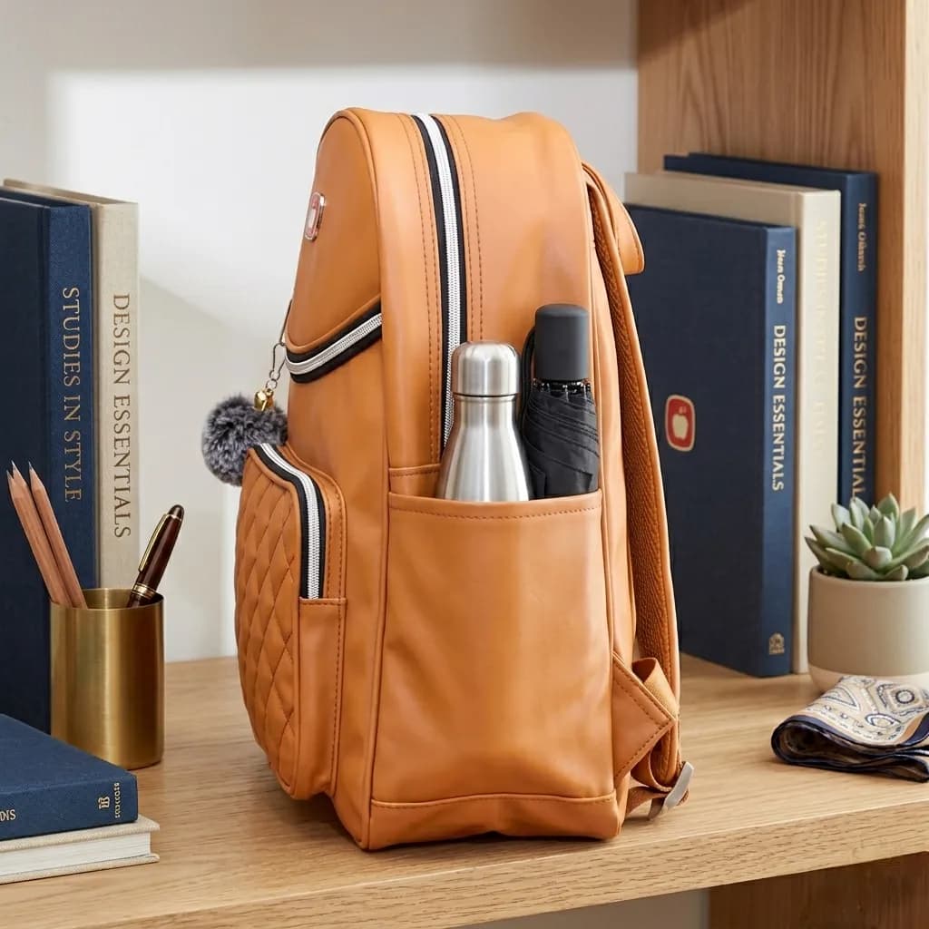 Girl's Leather Backpack