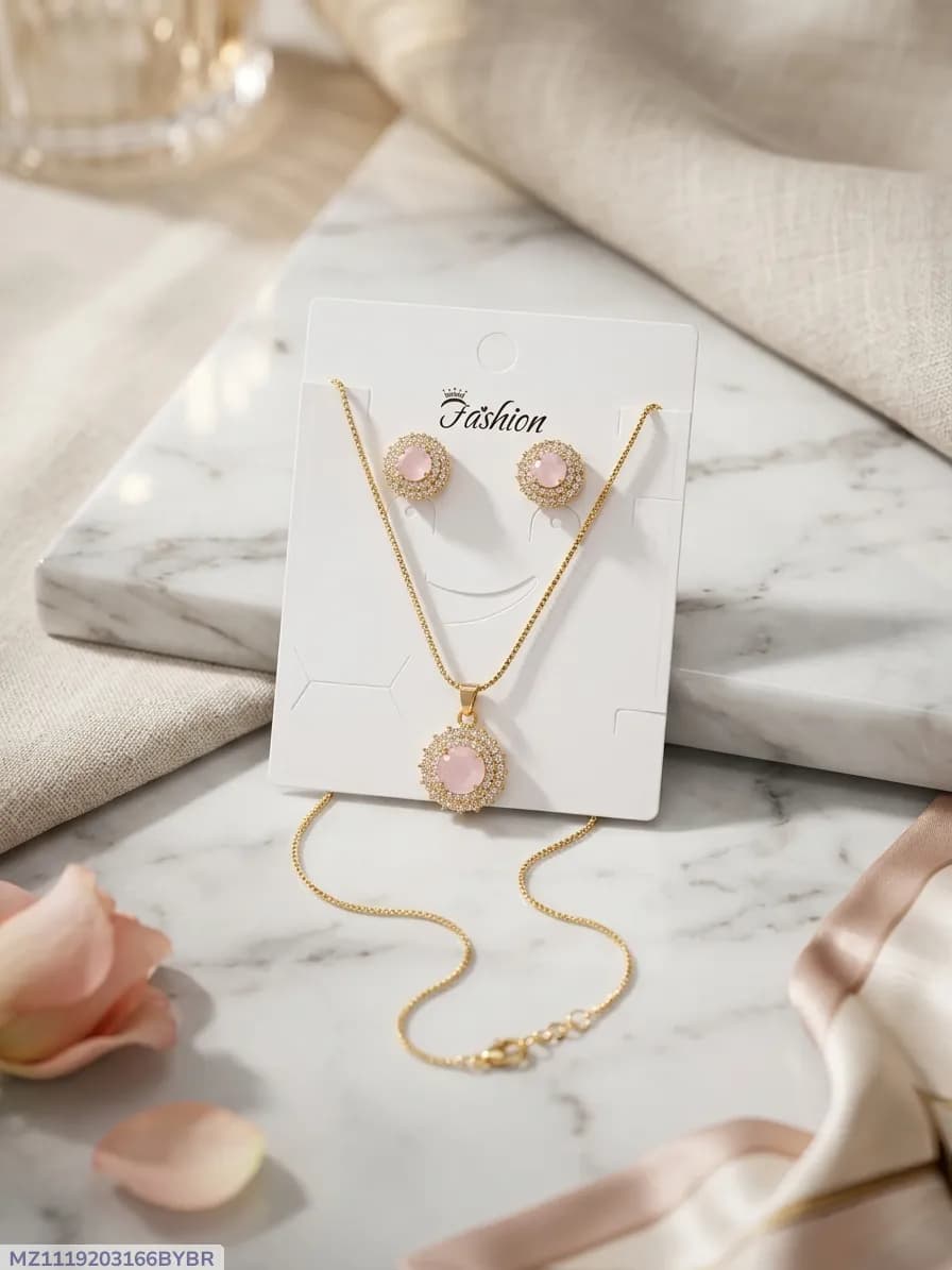 Golden Crystal Pendant Set for Women