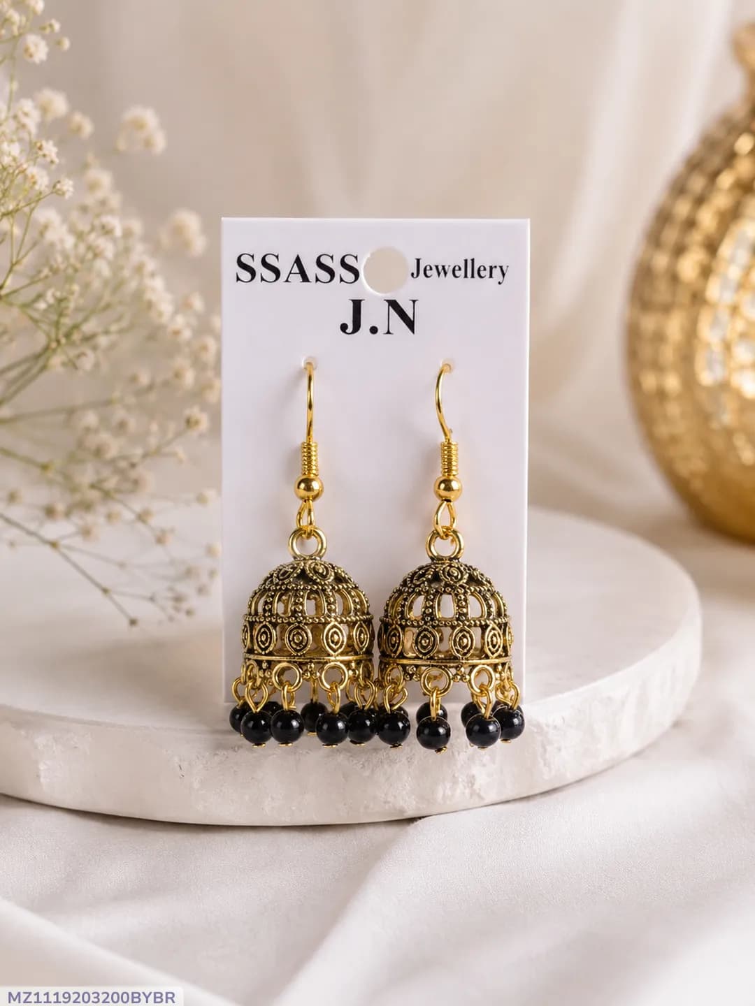 Gold Plated Funky Jhumka Earrings for Women 2 Pcs