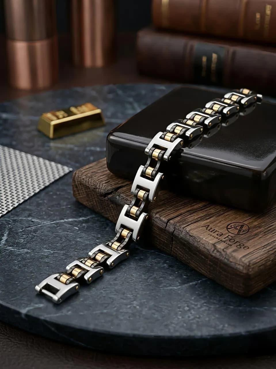 Men Silver Plated Funky Stainless Steel Bracelet