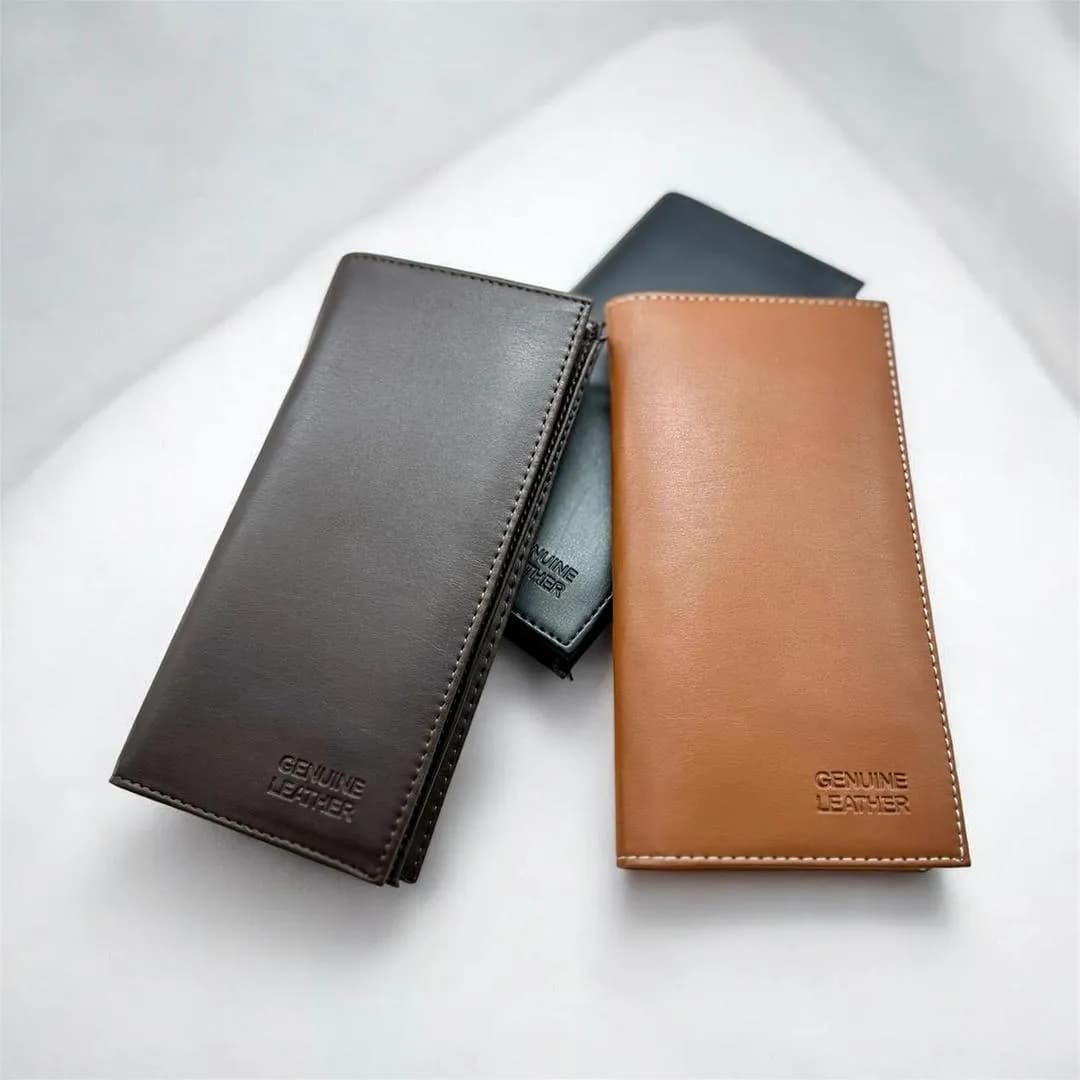 Men Leather Card Holder with 2 Cash Pockets