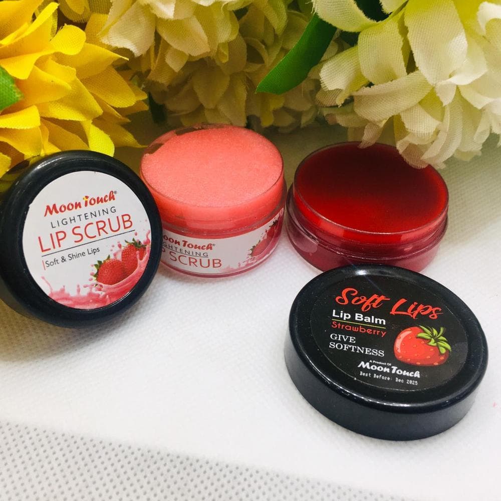 Moon Touch Lip Balm & Scrub Set Strawberry Scented