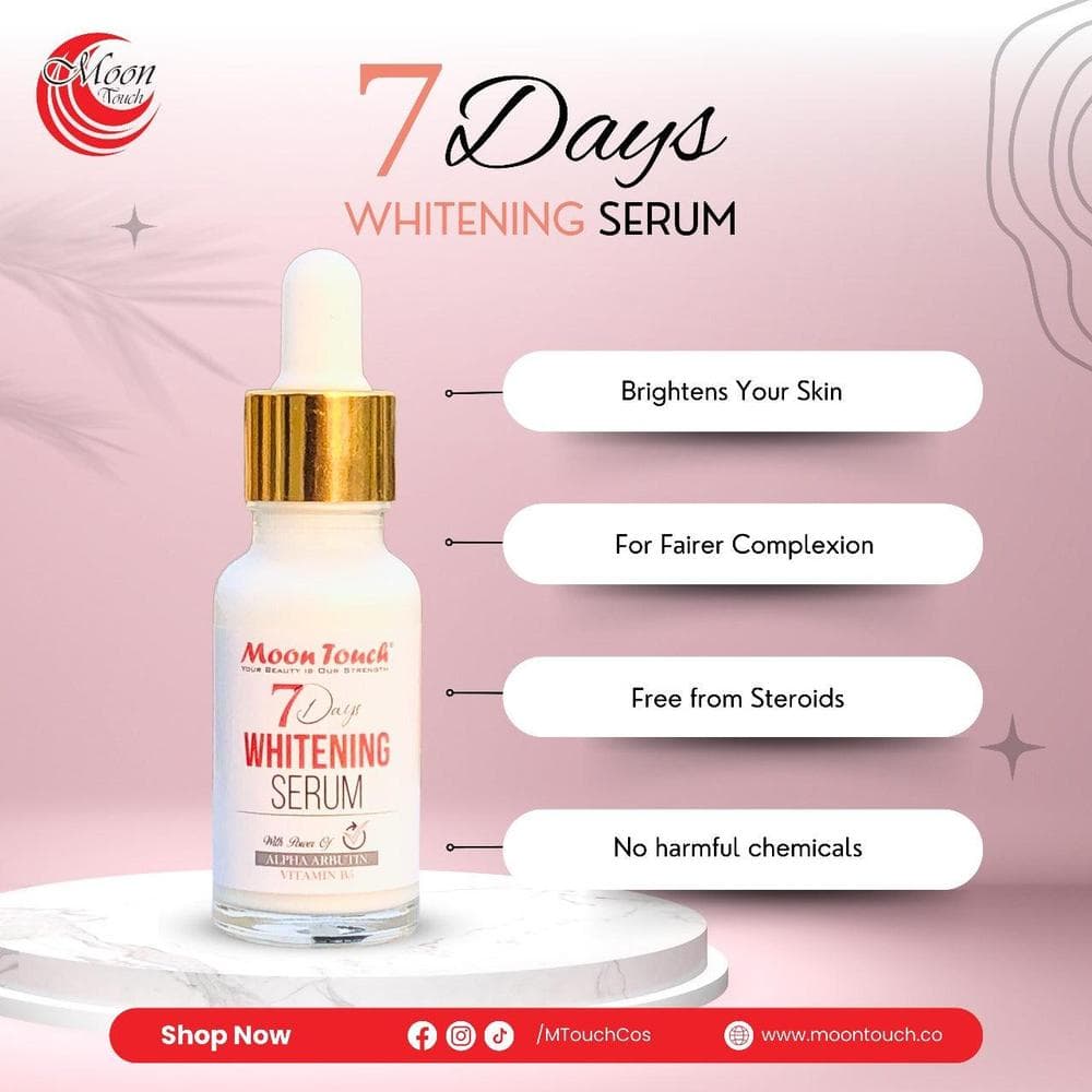 Moon Touch 7 Days Whitening Serum 20ml Glass Bottle
