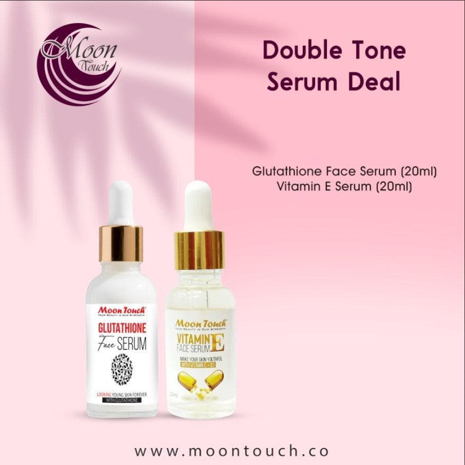Double Tone Glutathione Vitamin E Serum Set for All Skin Types