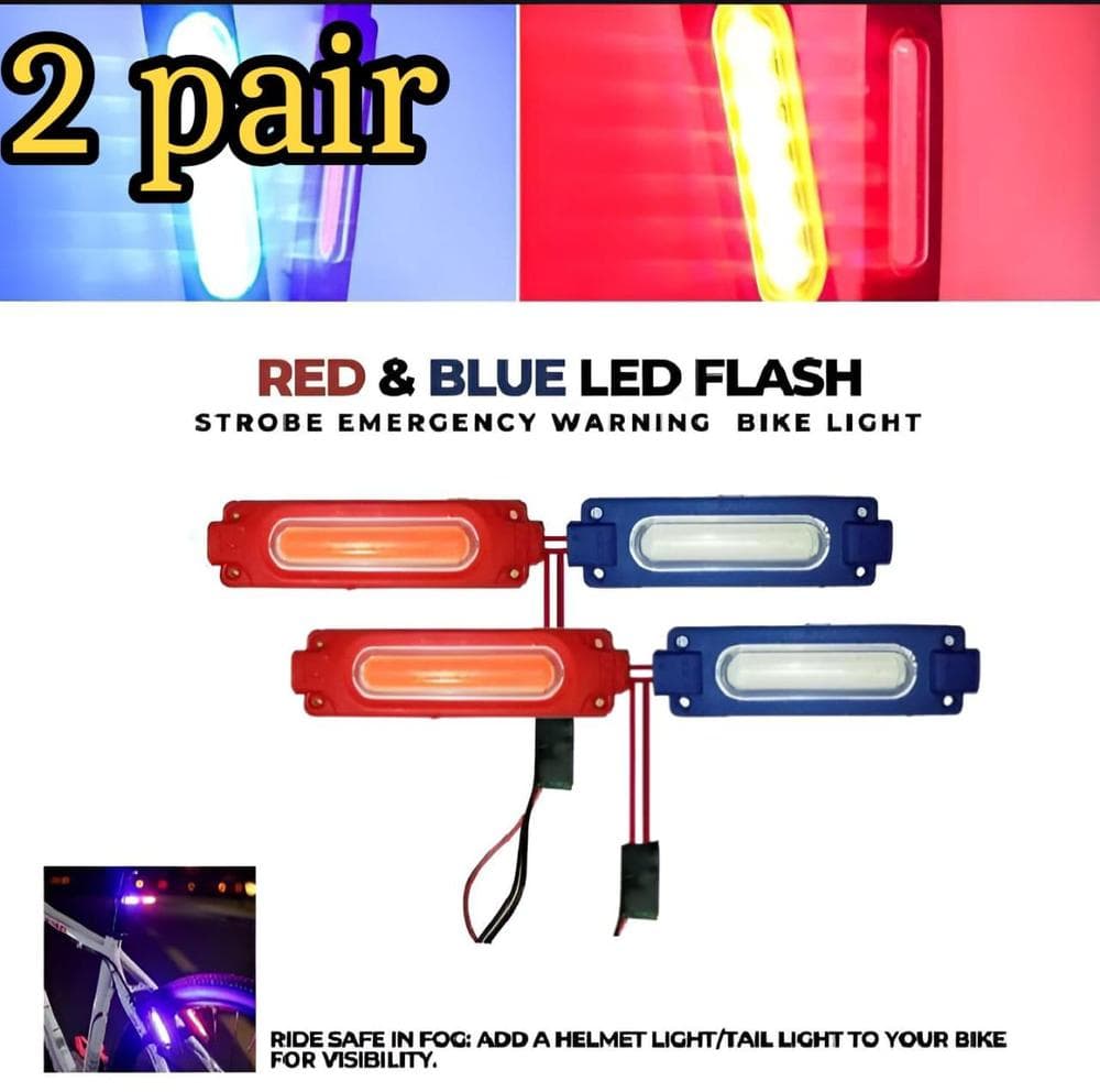 Waterproof 12V LED Bike Car Lights Red Blue ABS