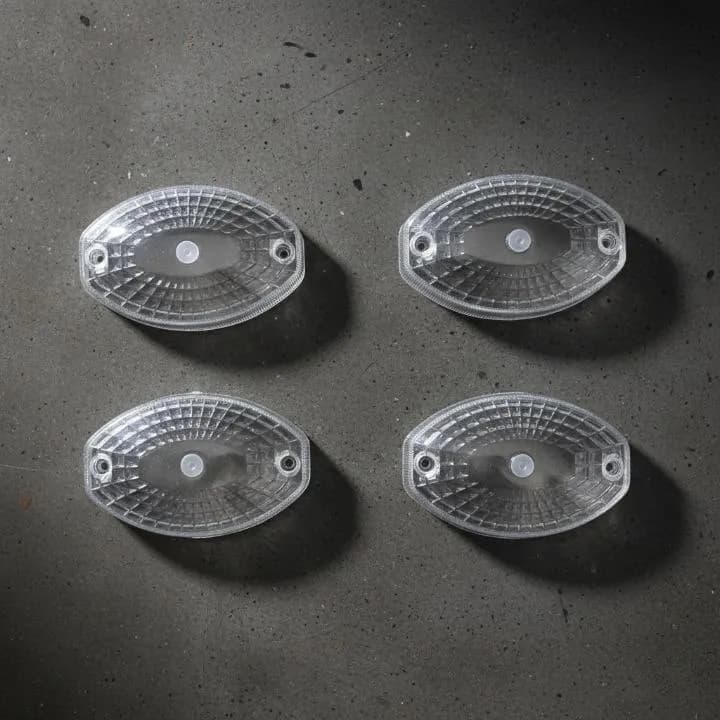 125cc Bike Indicator Covers Pack of 4 Crystal White ABS