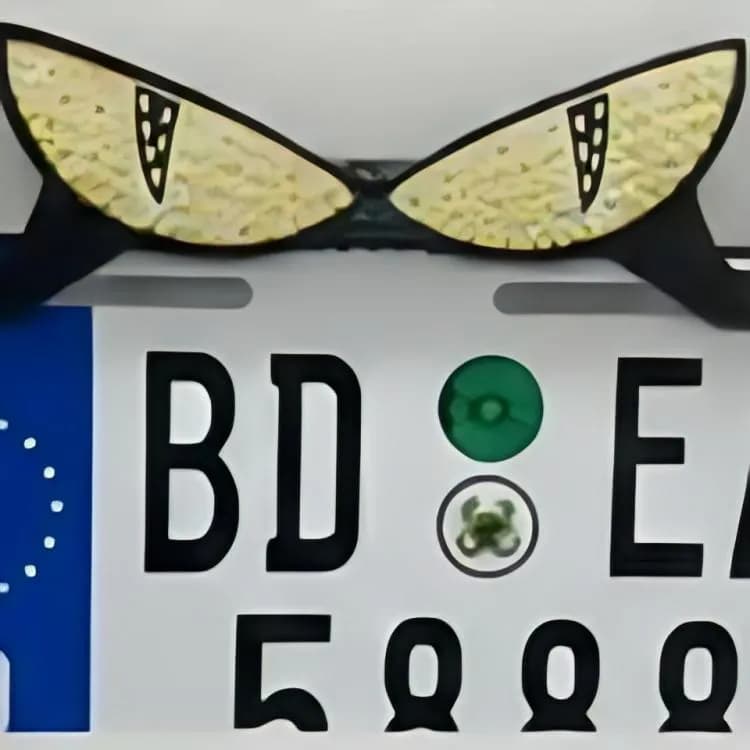 LED Devil Eye License Plate Light Yellow Black ABS