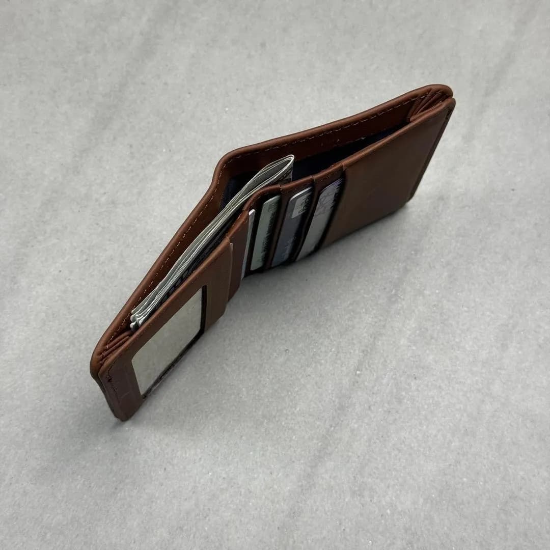 Men's Leather Wallet with LV Pattern Brown