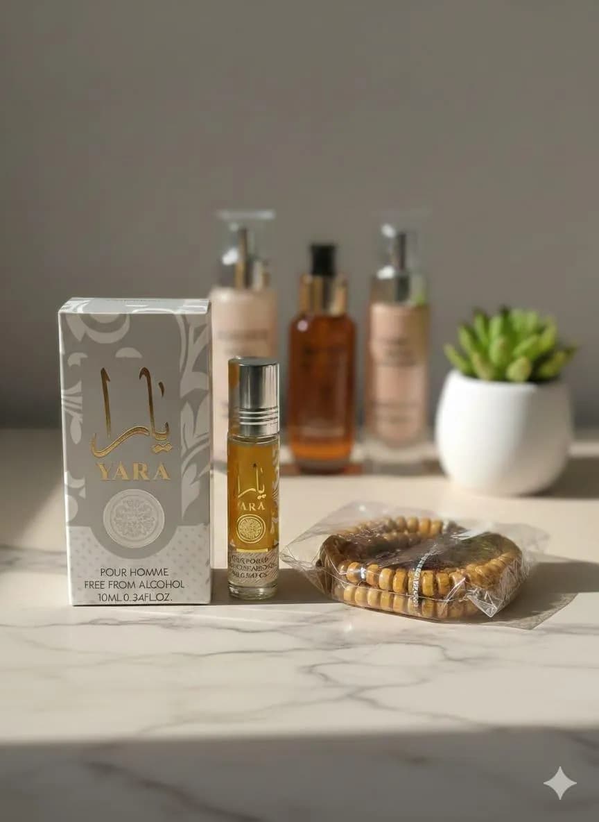Yara Alcohol-Free Unisex Attar 8ml Yellow with Free Tasbeeh