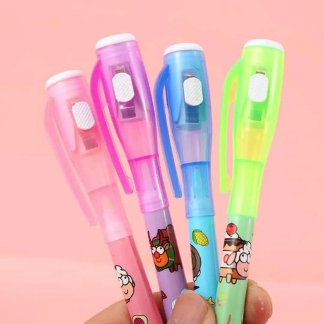 Multicolor Invisible Cheating Pens for Kids with Light & Clip