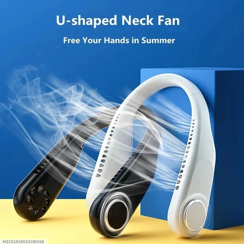 Portable Neck Fan Black ABS Plastic