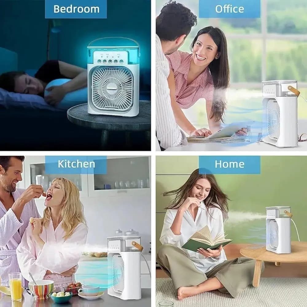 USB Rechargeable Desk Fan with Ice Cooling
