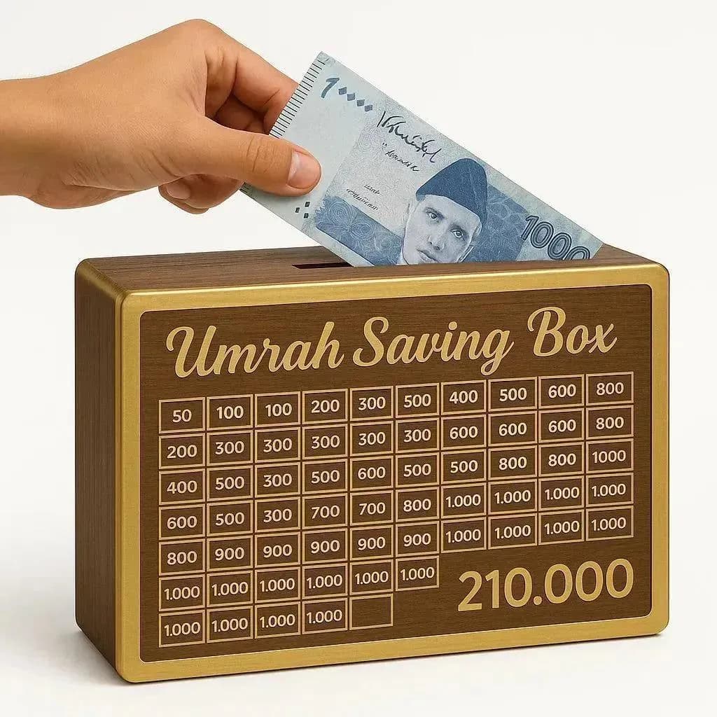Umrah Saving Box Wood 210000 Multicolor