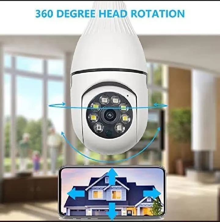 Mini 360 View Security Camera White ABS Night Vision