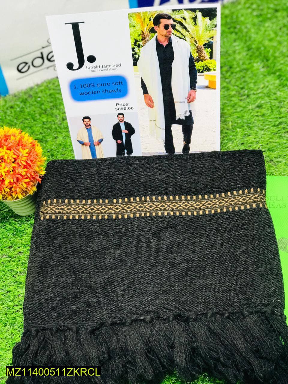 Black Velvet Shawl for Men 2.75 Gazz