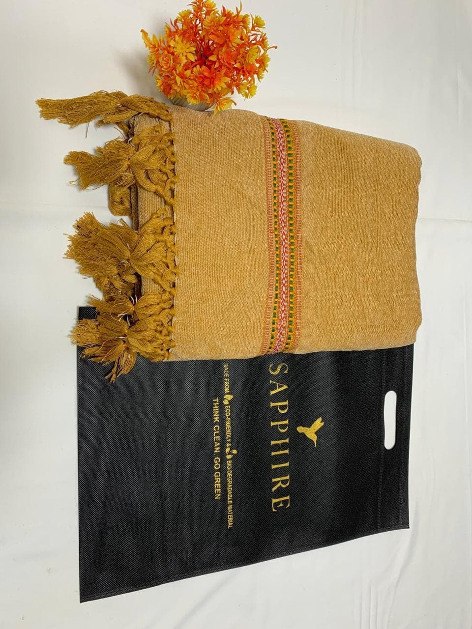 Men's Velvet Shawl Mustard 2.5 Gaz Winter Warm