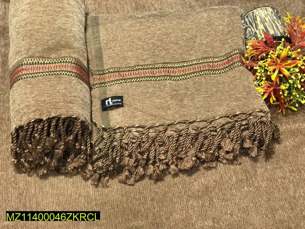 Men Velvet Shawl Brown Nishat Pattern 2.7 Yards