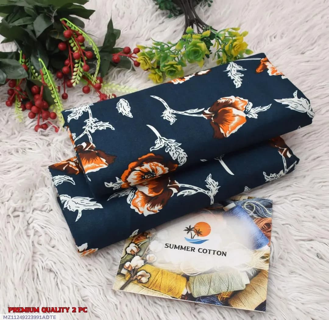 Summer Cotton Printed Shirt & Trouser Set 2 Pcs