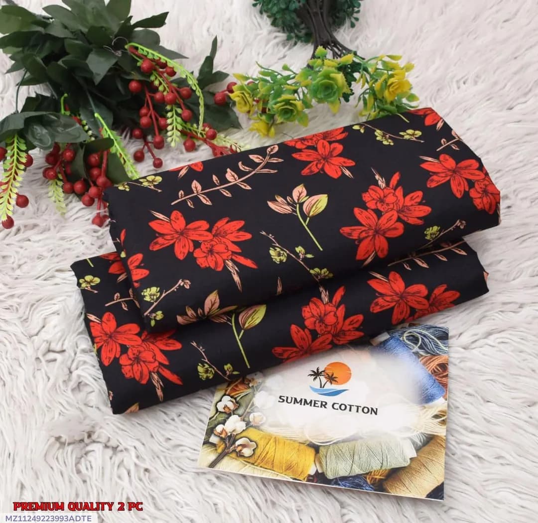 Red Printed 2Pc Polo Cotton Shirt & Trouser Set
