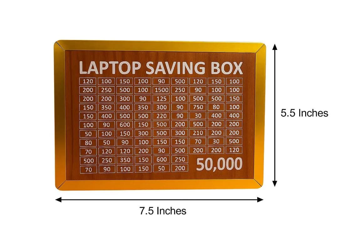 Laptop Saving Box 50,000 Dollar Wooden Grid Display