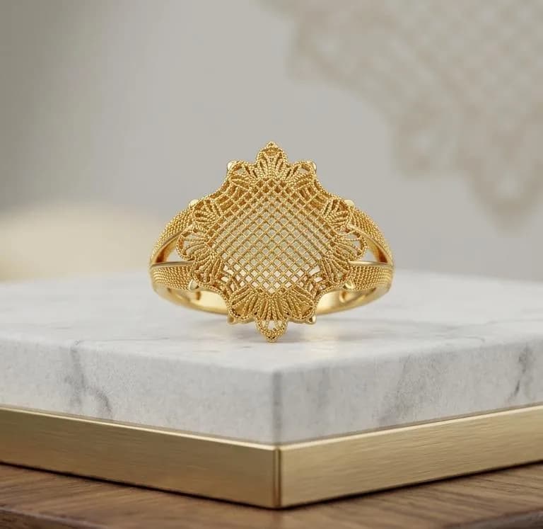 Gold Dragon Engraved Ring for Men