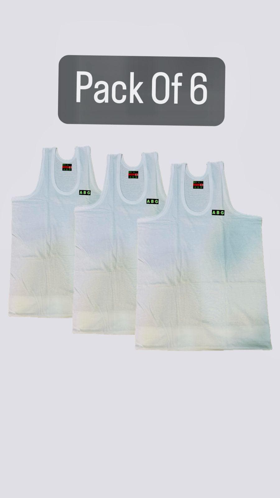 Premium Cotton Undershirts Pack of 6 White