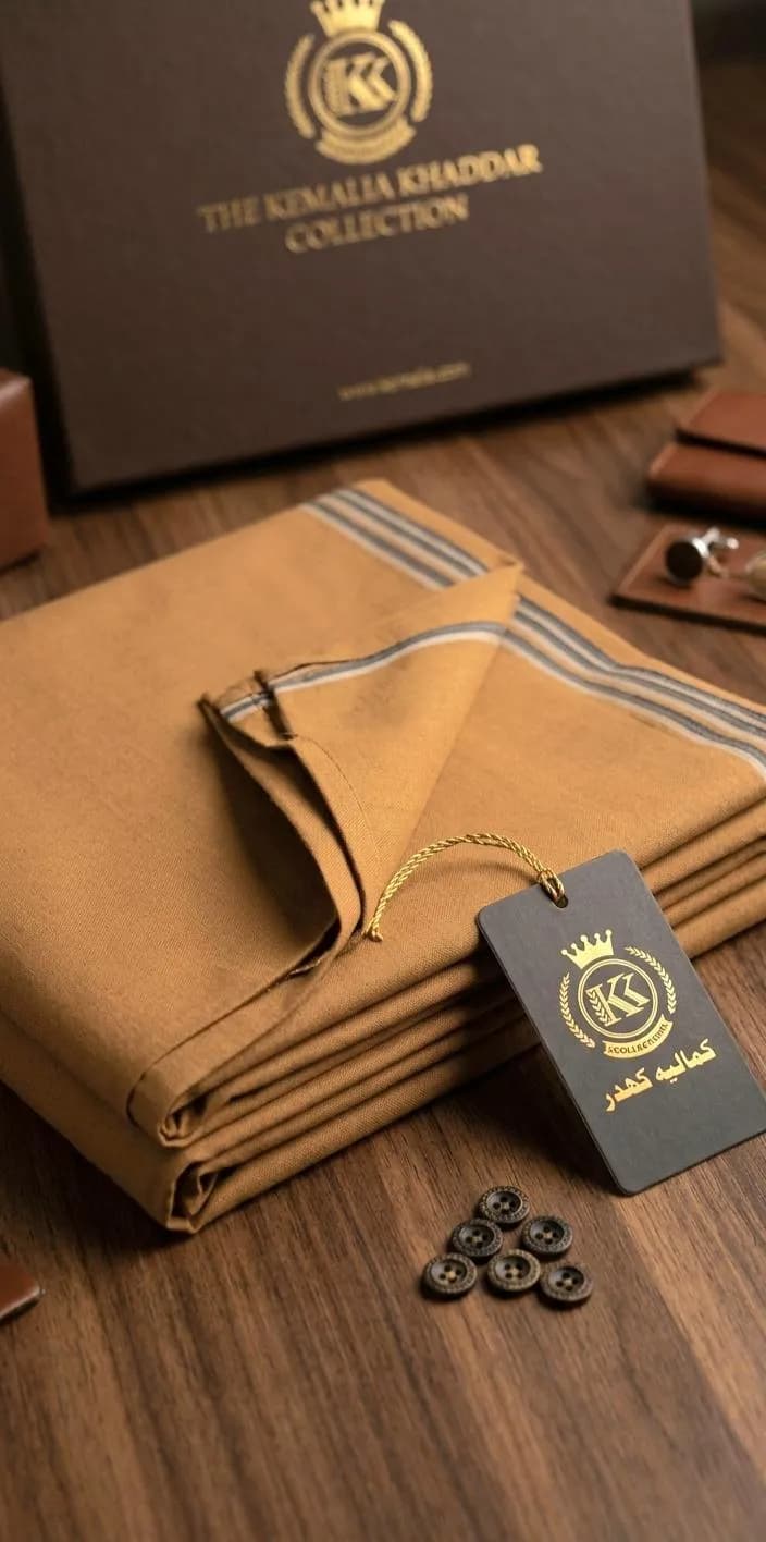 Men's Unstitched Khaddar Suit Tan 4.5M