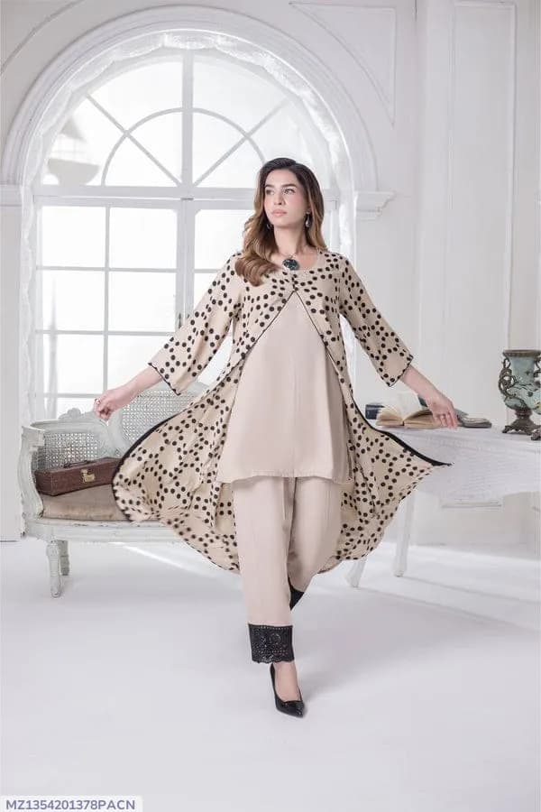 3 Pcs Women's Stitched Swiss Voile Printed Suit