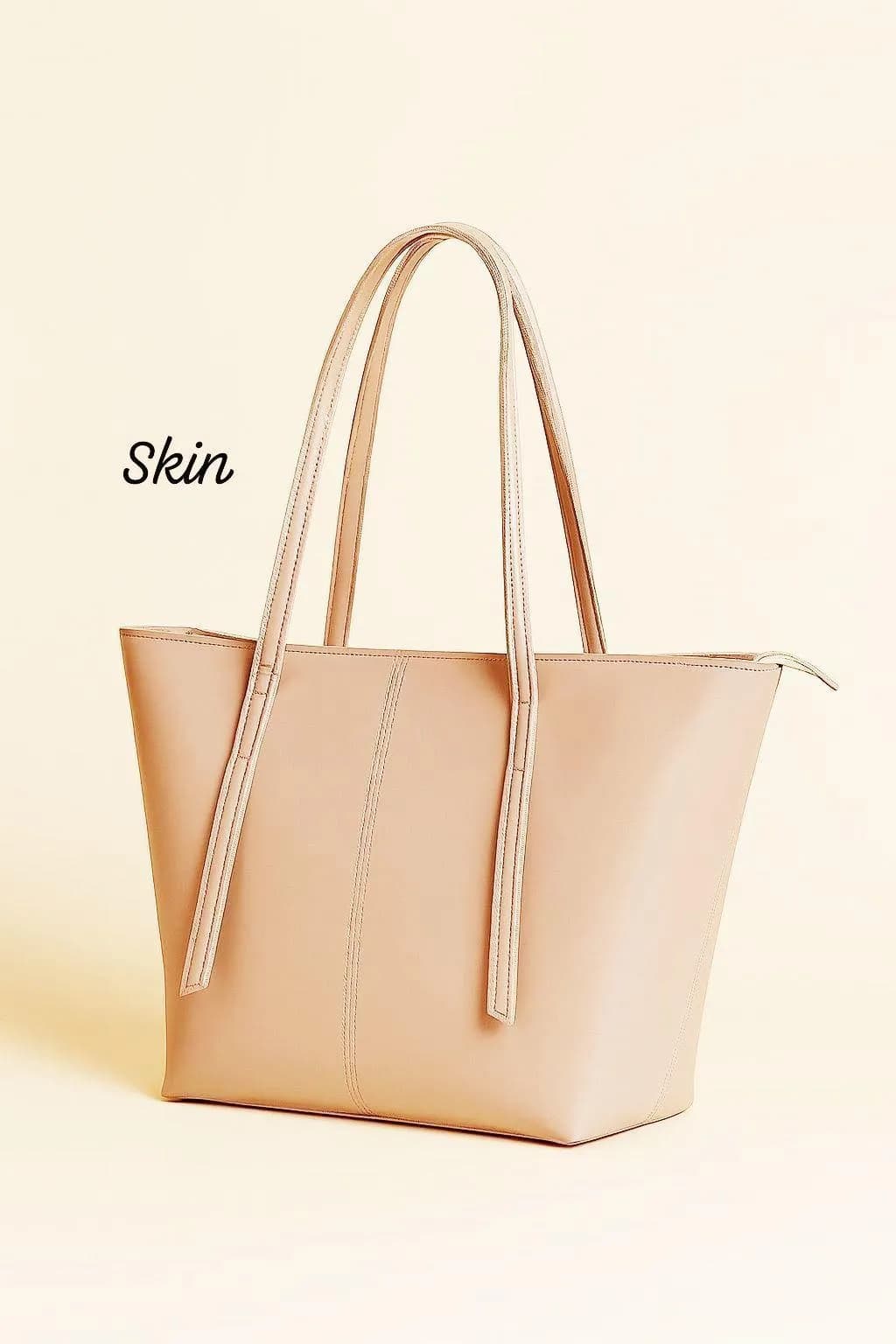 Pink Leather Shoulder Bag for Women, 17" W x 11" H x 11" D