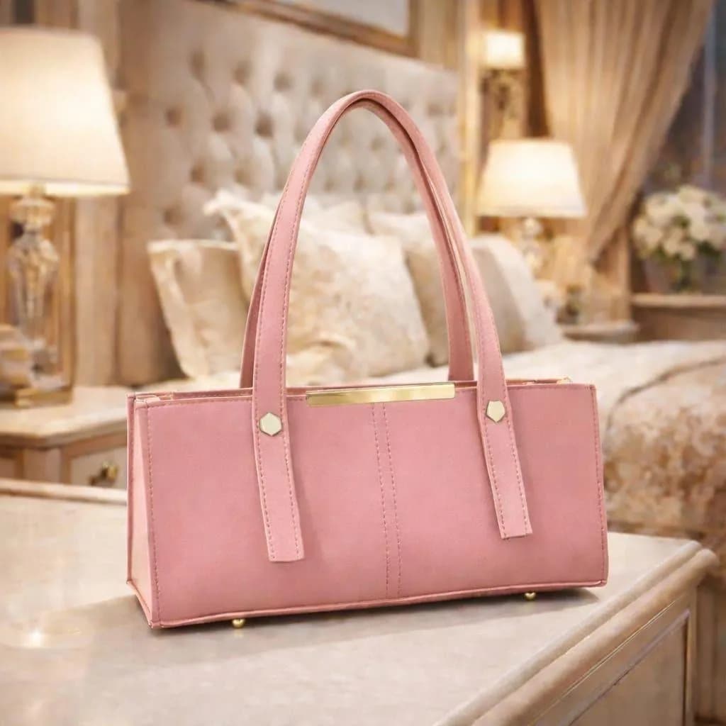 Pink Leather Shoulder Bag for Women