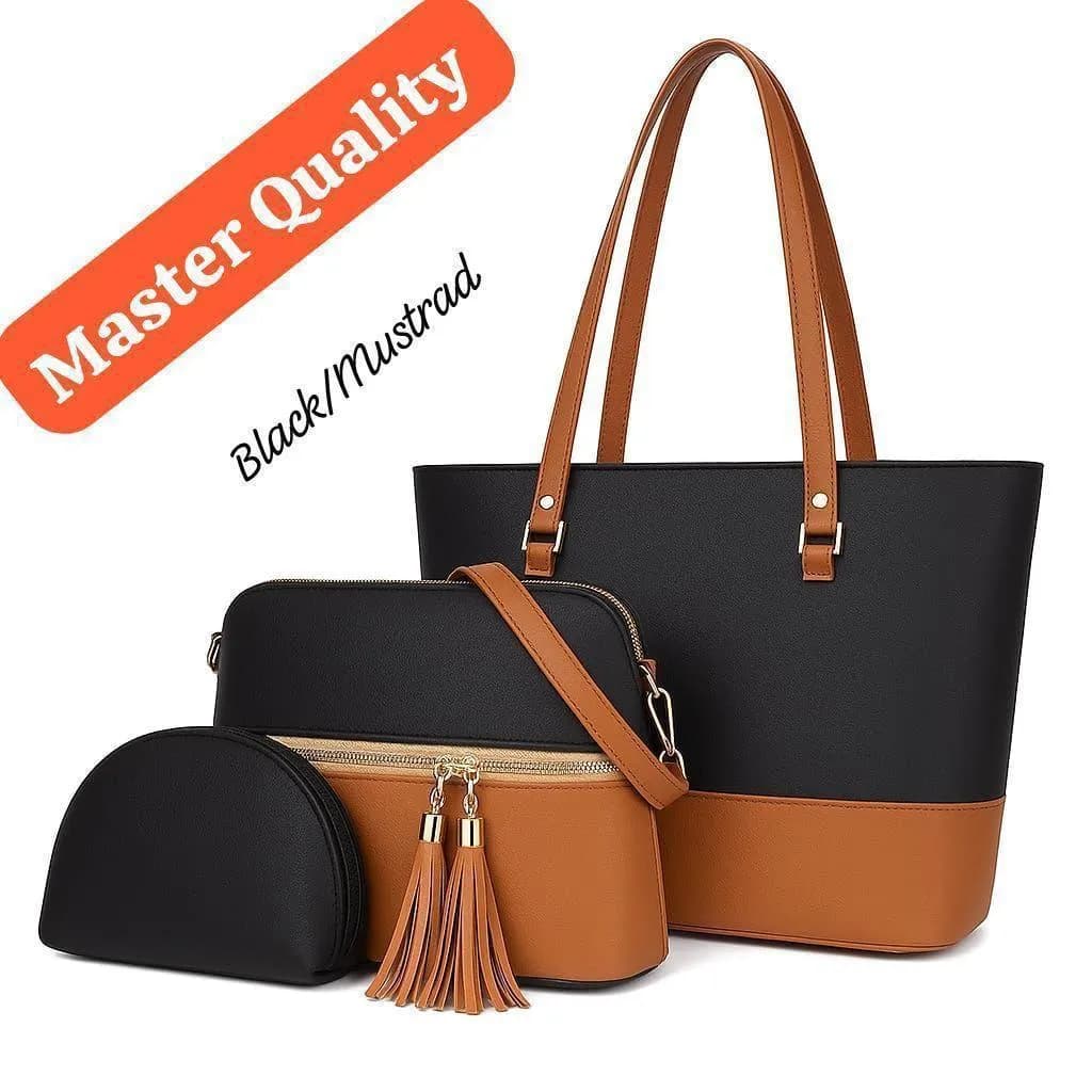 Girl's Brown Leather Shoulder Bag with Pom Pom Charm