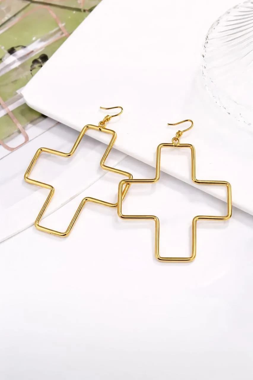 Gold Cross Earrings for Women Elegant Jewelry