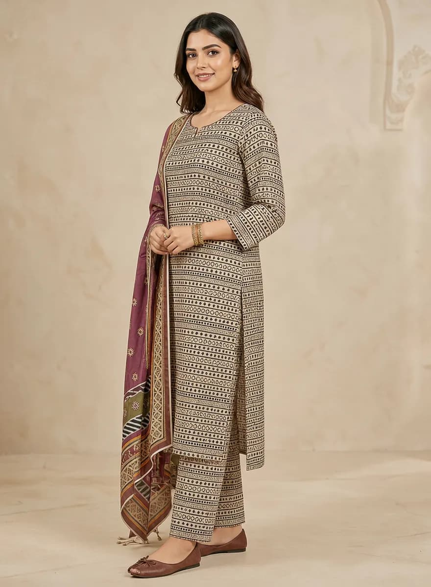 Stylish 3 Pcs Women's Unstitched Digital Print Suit