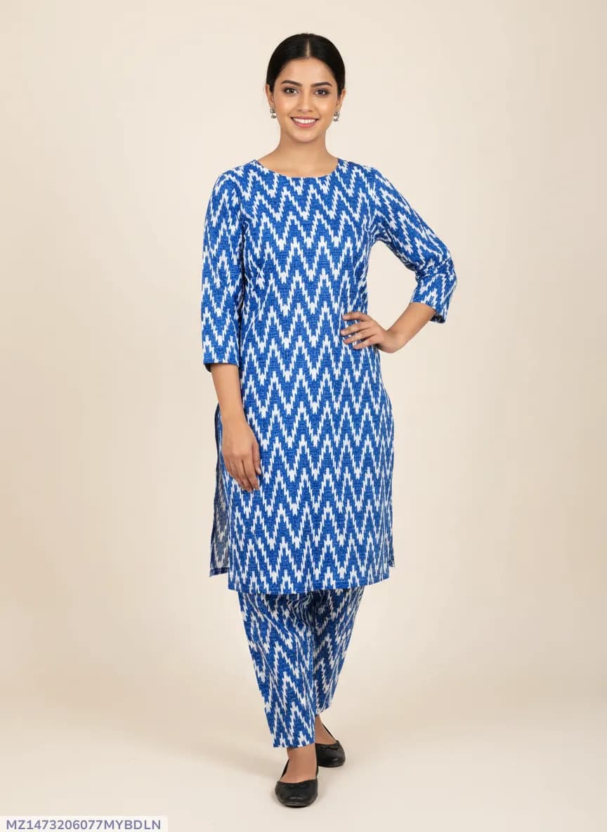 Stylish 2 Pcs Women's Unstitched Printed Suit