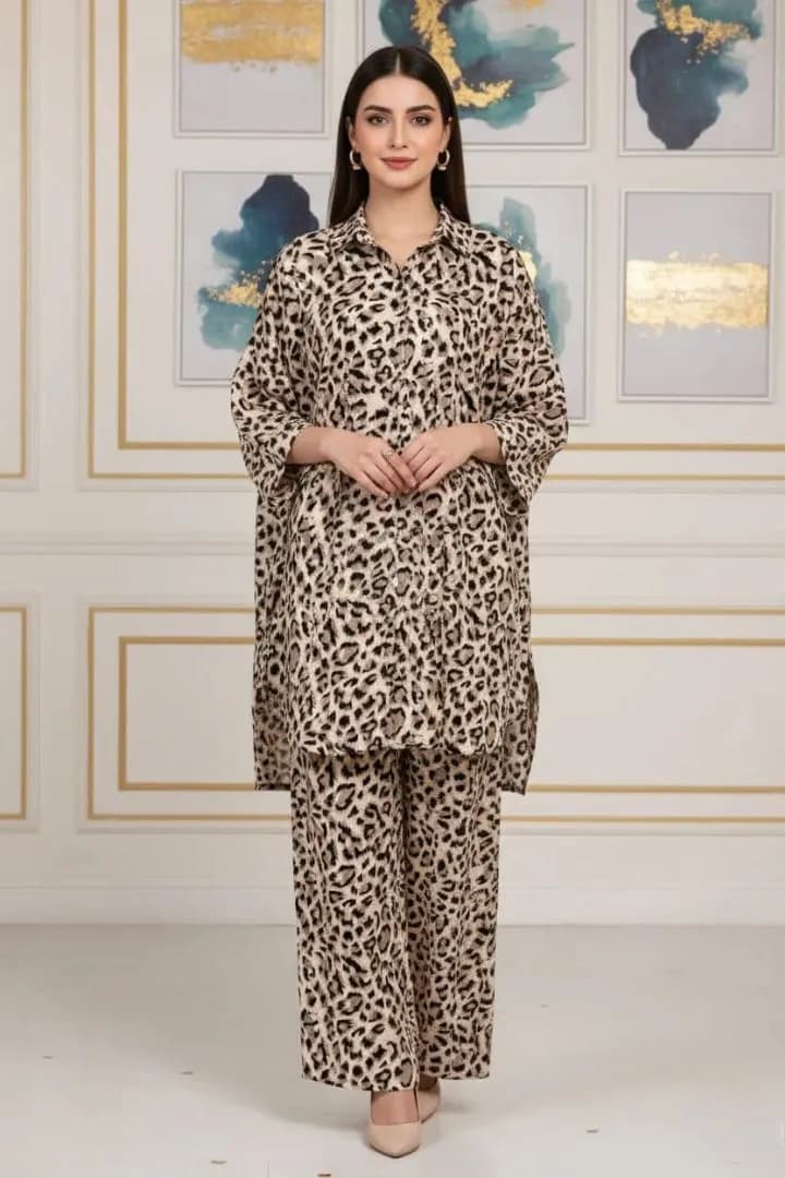 Stylish 2 Pcs Women's Unstitched Printed Suit
