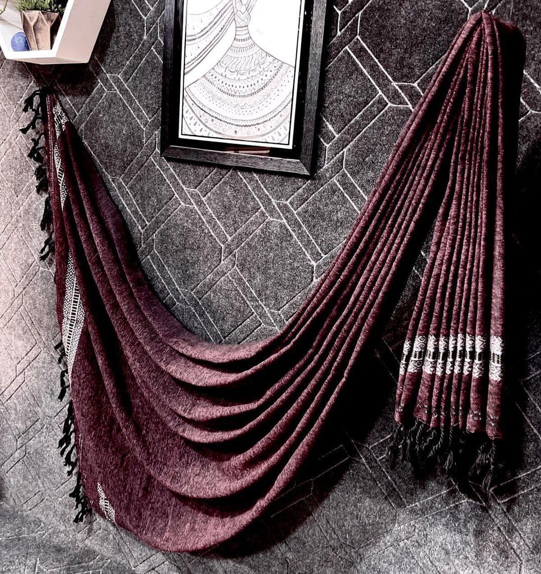 Luxury Velvet Shawl Brown 3 Yards Warm Cozy